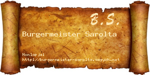 Burgermeister Sarolta névjegykártya